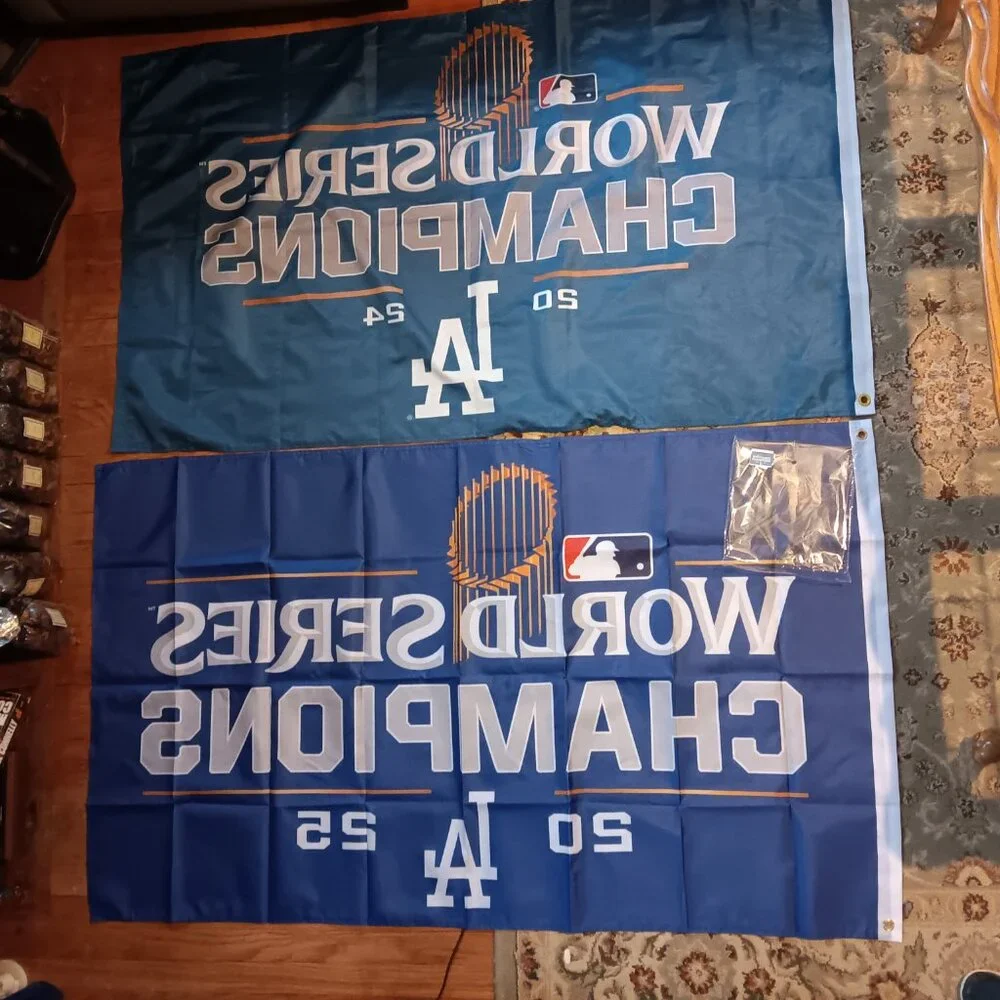 Los Angeles Dodgers 2 Flag Lot 2025 +2024 World Series MLB 3x5 Feet Flag